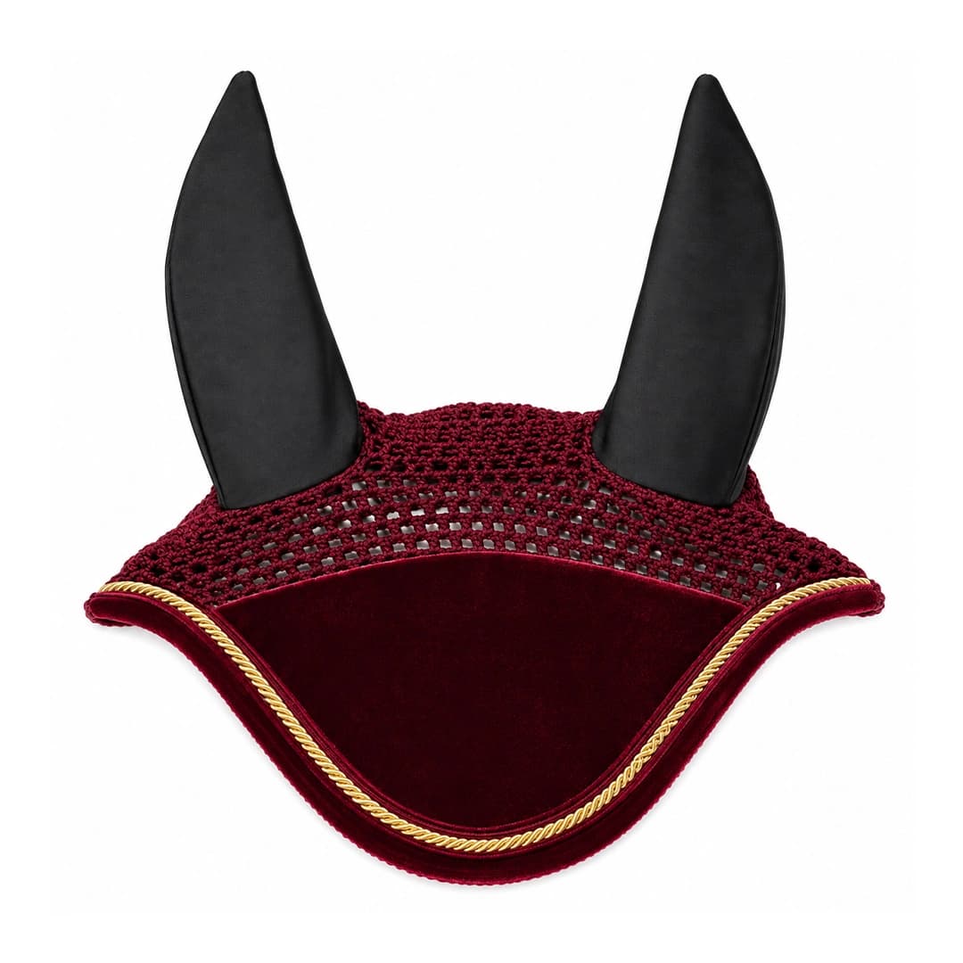 Burgundy Velvet Fly Veil